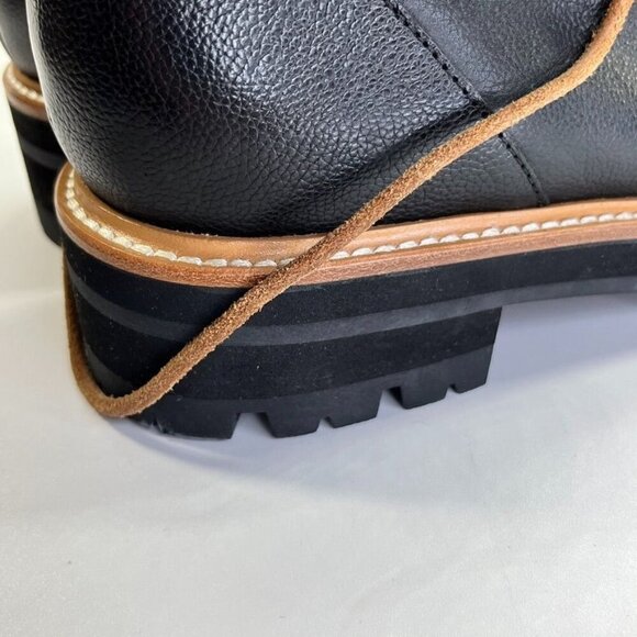Marc Fisher LTD Izzie Shearling-Lined Leather Work Boots SIze 9.5 M Black - Picture 15 of 16